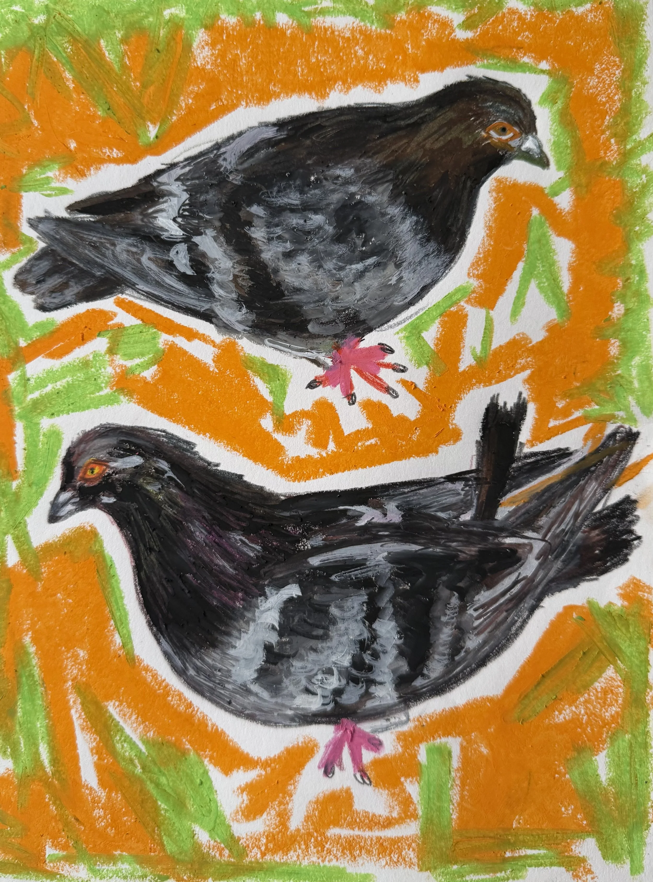 Orange and Green Pigeons.jpeg