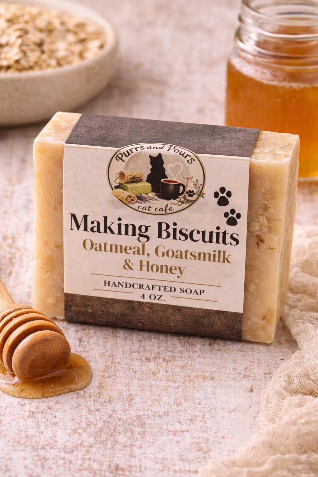 Making Biscuits Oatmeal, Goat Milk & Honey Soap Bar