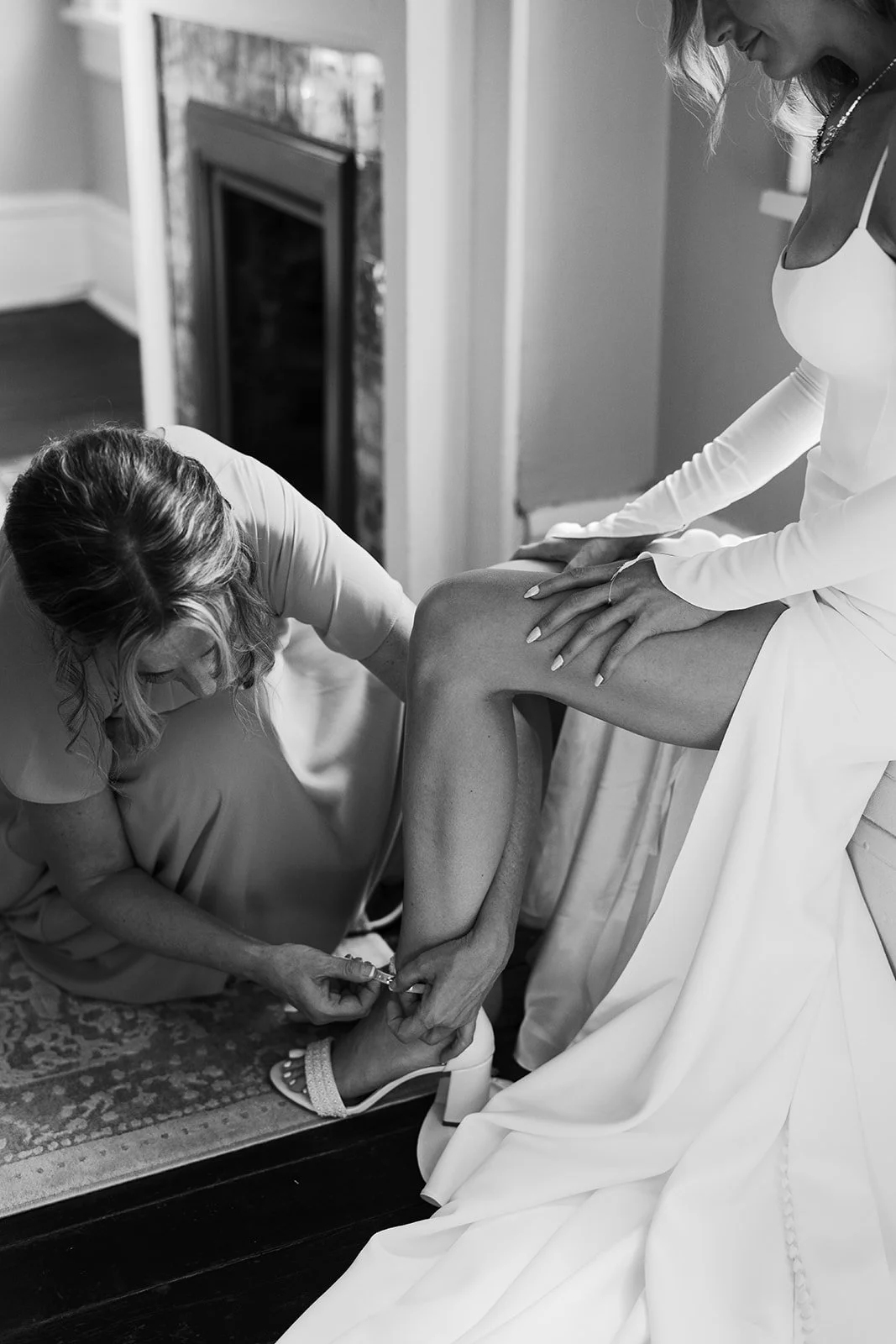 mother and bride — candid getting ready photo West Tennessee