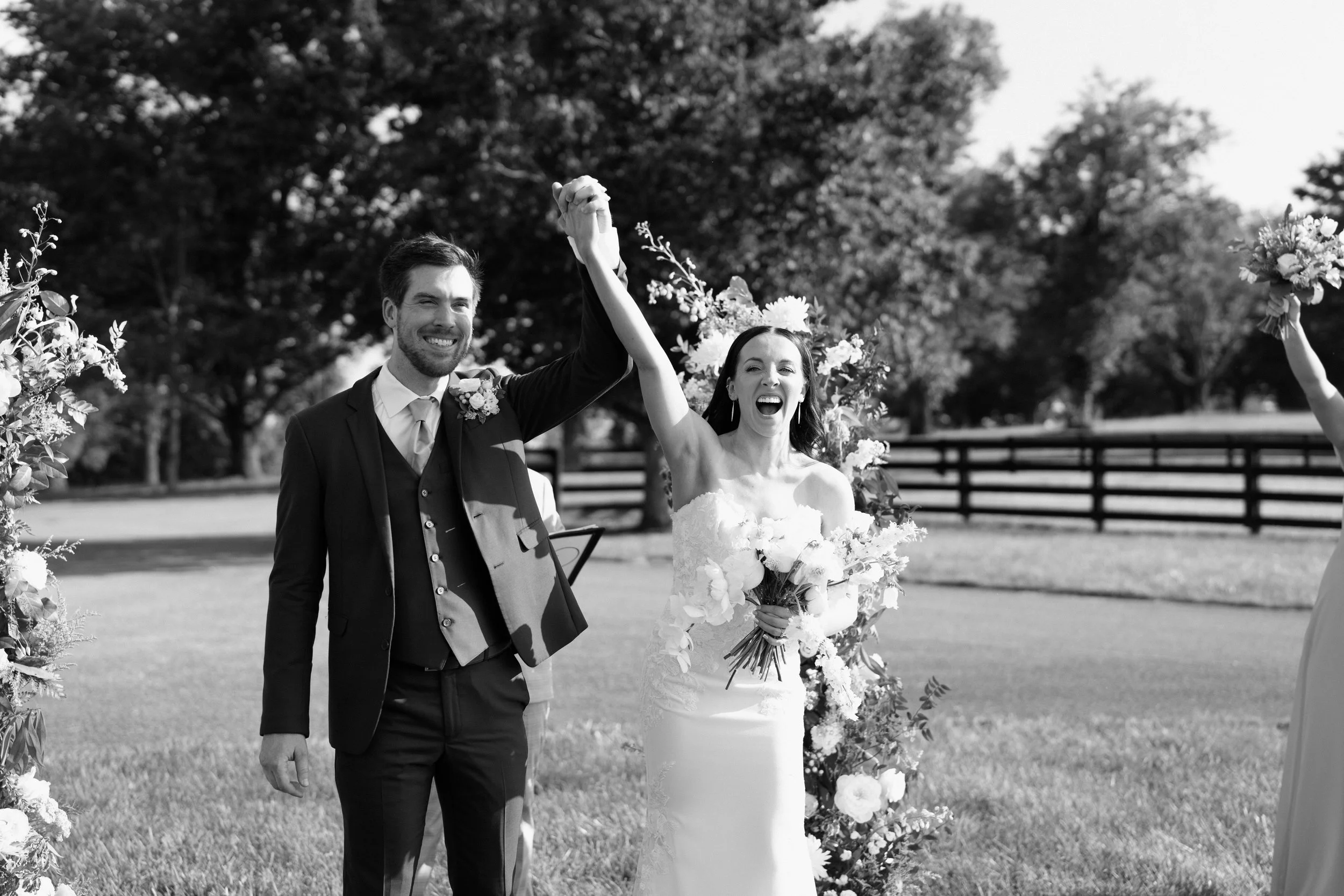 Bride and groom being introduced and walking back down the aisle at Bowling Green Kentucky wedding