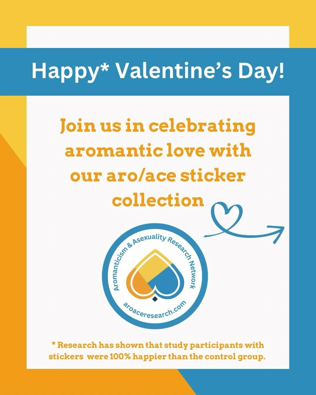 What is better than getting getting a card for Valentine&rsquo;s Day? Right, getting an aro/ace-themed sticker!

Join the Aro/Ace Research Network for a bit of fun and celebrate aromantic love for Valentine&lsquo;s day by sharing a sticker with your 