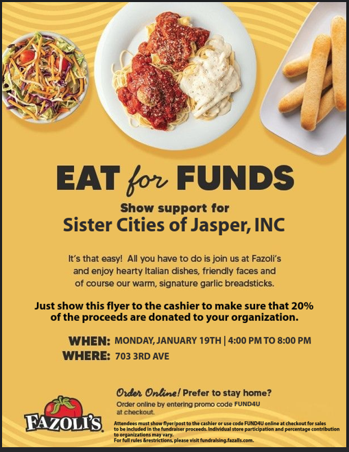 Fazoli’s Fundraiser for JHS German Exchange Program