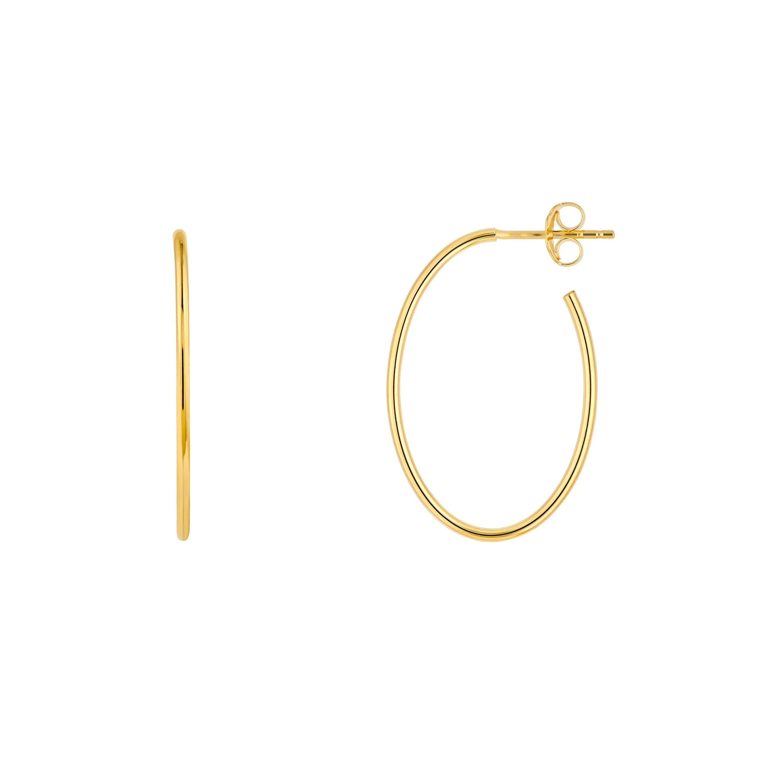 LARGE OVAL WIRE HOOPS 28MM