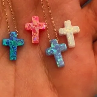 COLORED CROSS & CHAIN