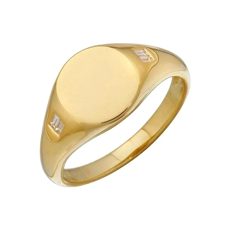SIGNET DIAMOND PINKY RING