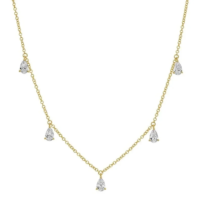 QUINTET PEAR FLOAT NECKLACE