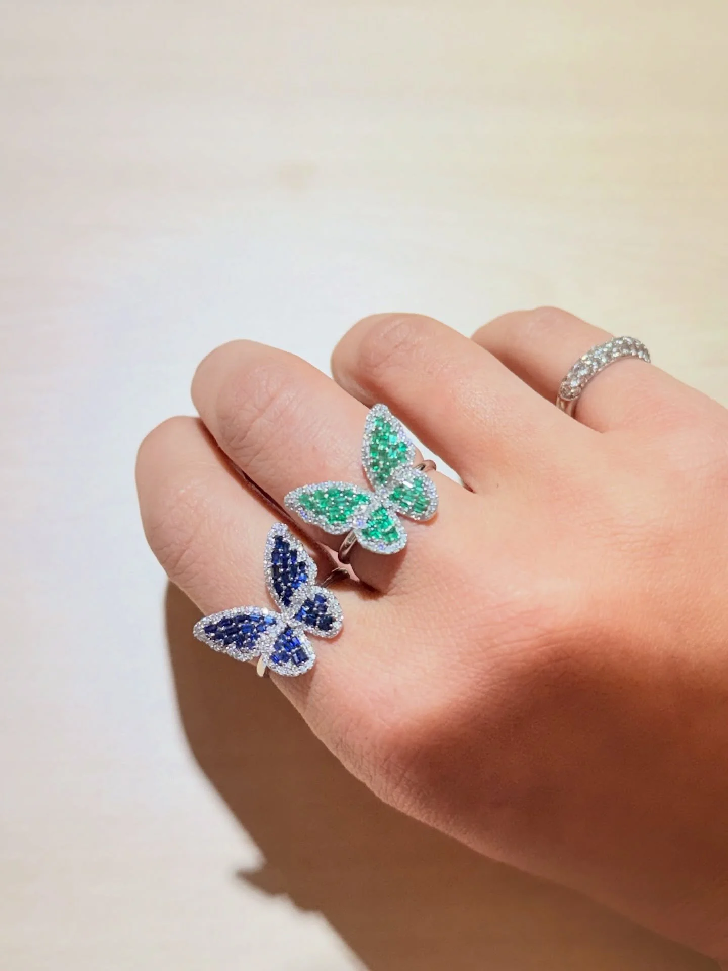 Run don&rsquo;t walk &mdash; these butterfly&rsquo;s are calling in spring 🦋💚 Genuine gemstones &amp; diamond