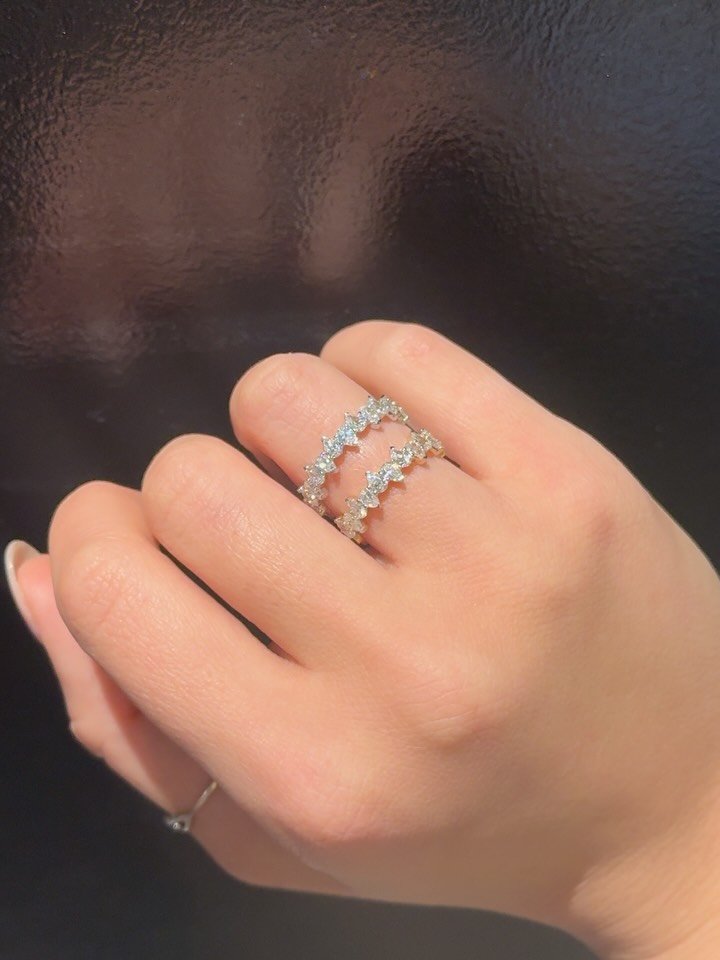 my biggest downfall is my ring addiction. i say yes to too many rings in inventory 🫢😍
I design using ALL shapes &mdash; heart, pear, marquise, oval, emerald&hellip;.