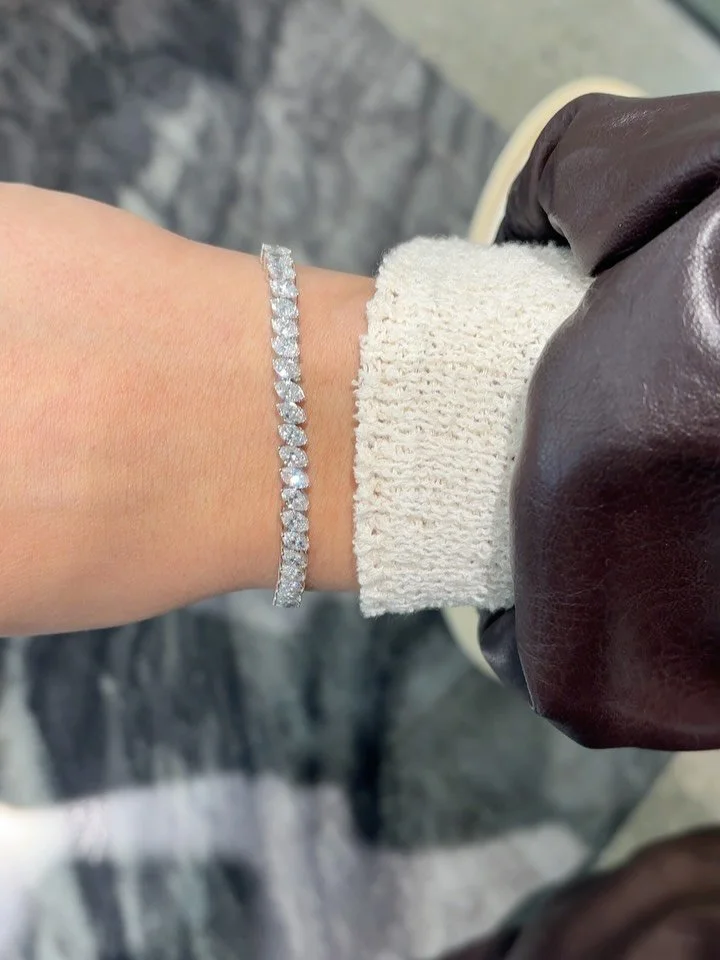 A marquise masterpiece 😍😍 customize you&rsquo;re tennis bracelet to fit your style and budget at Golden Gal
