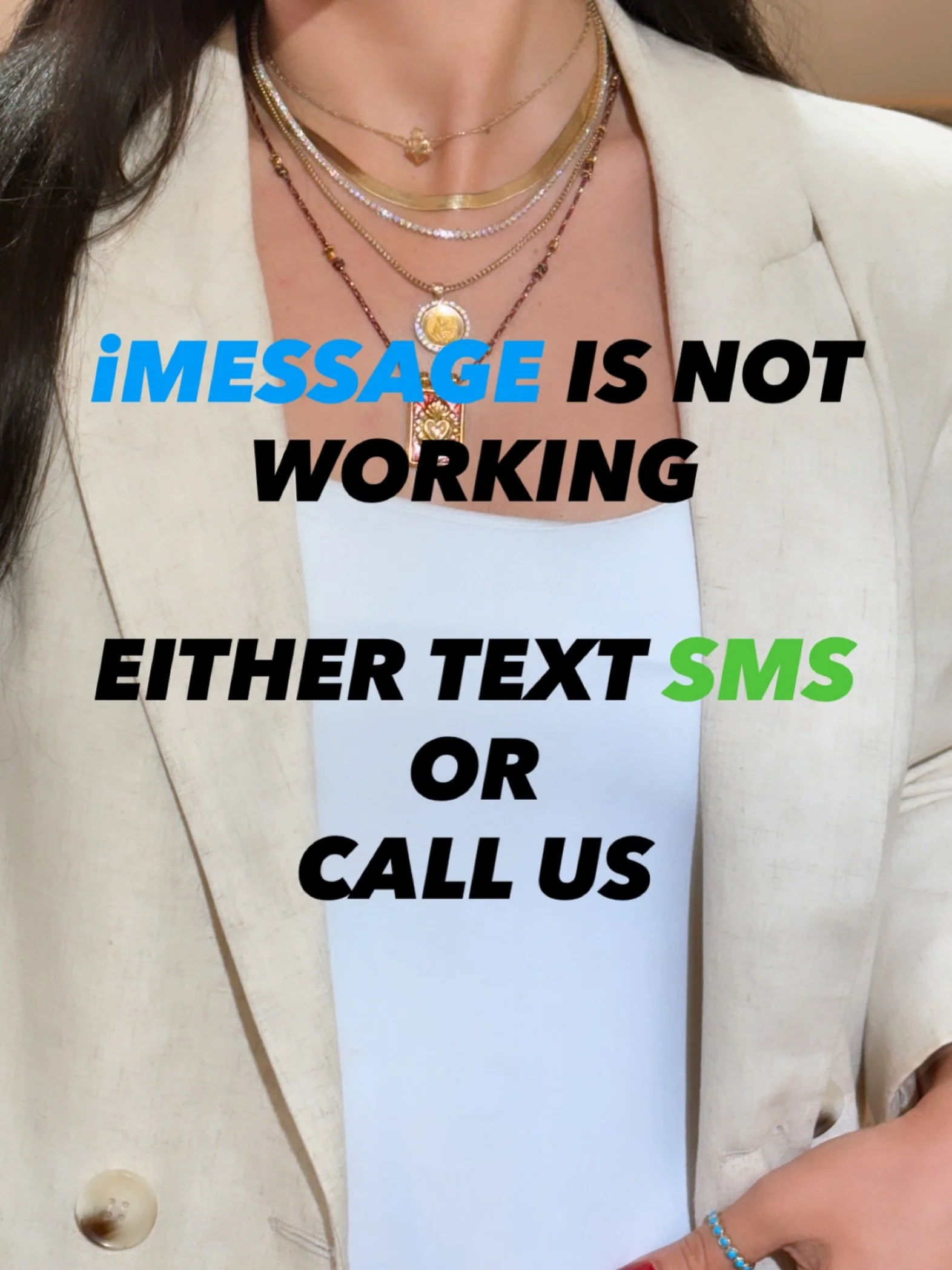 If you have texted us &amp; have not gotten a response PLEASE CALL or DM US! 📞

If you&rsquo;re sending a blue iMessage, it never reaches our business line. We are working with Apple to get our iMessage restored. Please spread the word.🫶🏼
📲(248)2