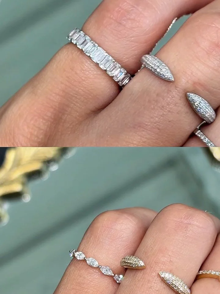 Eternity Pinkies have arrived!!! The options are endless at Golden Gal. Choose between Lab or Natural, shape, size, and more. All to fit your vision and budget! 💎💎💎