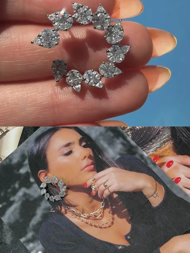 Cocktail Earrings for every occasion!! 💎✨🤩 Before the holidays come along get some pieces that match your energy! Where trendy and timeless collide. Only at Golden Gal #cocktail #earrings #finejewelry #diamonds #statement