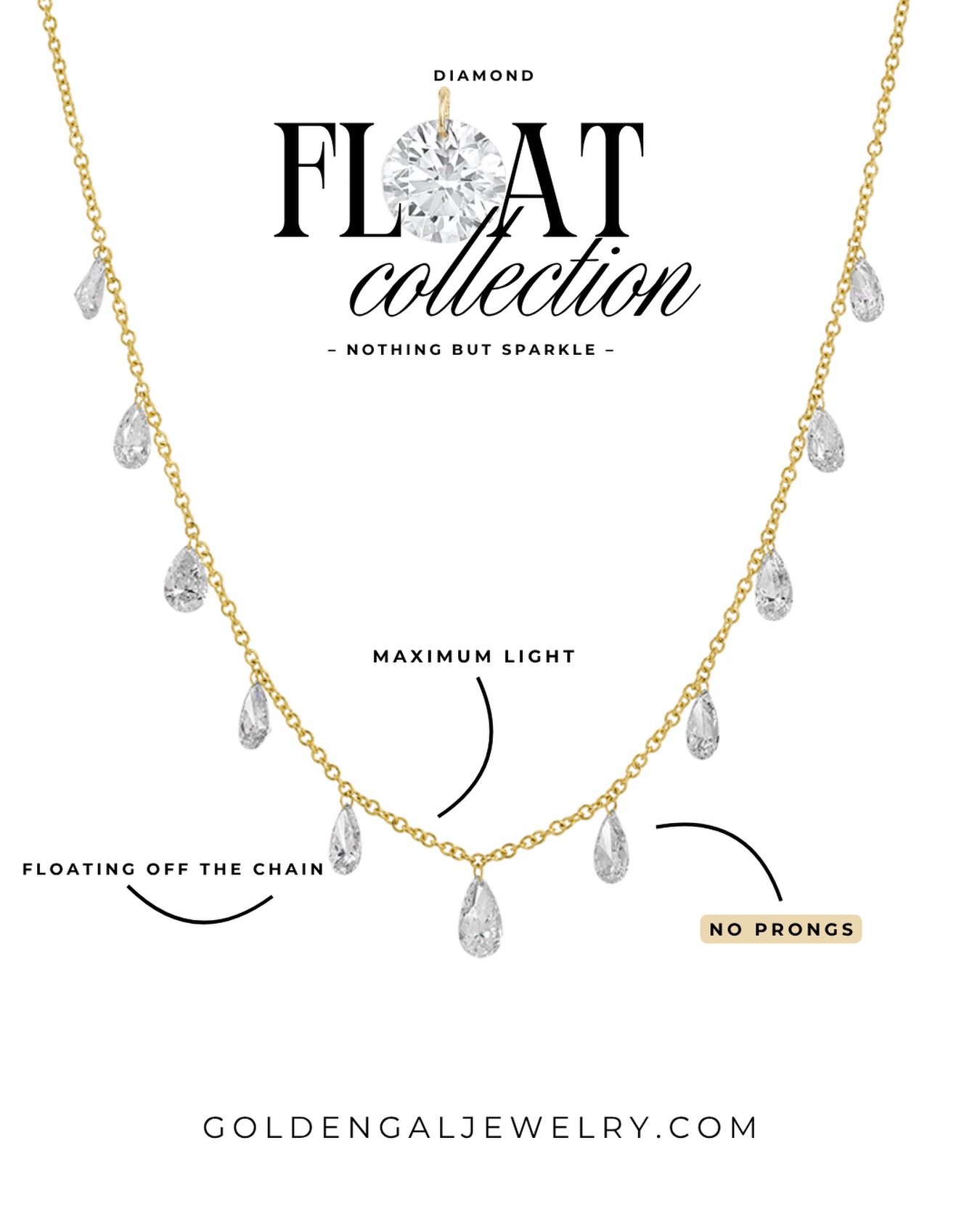 Float Collection puts the focus exactly where we want it: on the diamonds.
Shop ☁️FLOAT☁️ now at Golden Gal.