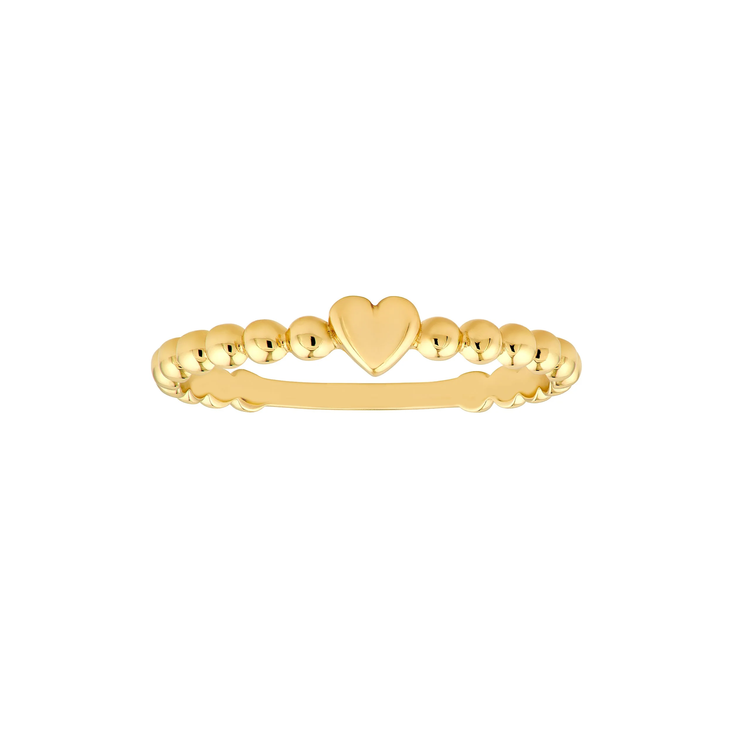 BEADED BAND HEART RING