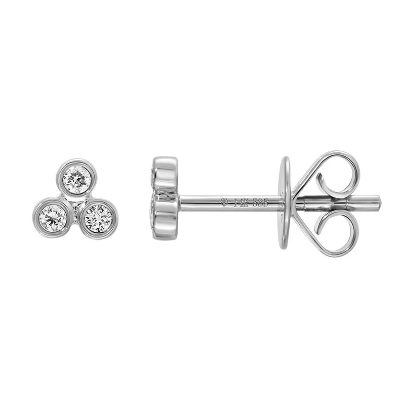 DIAMOND BEZEL TRINITY STUDS