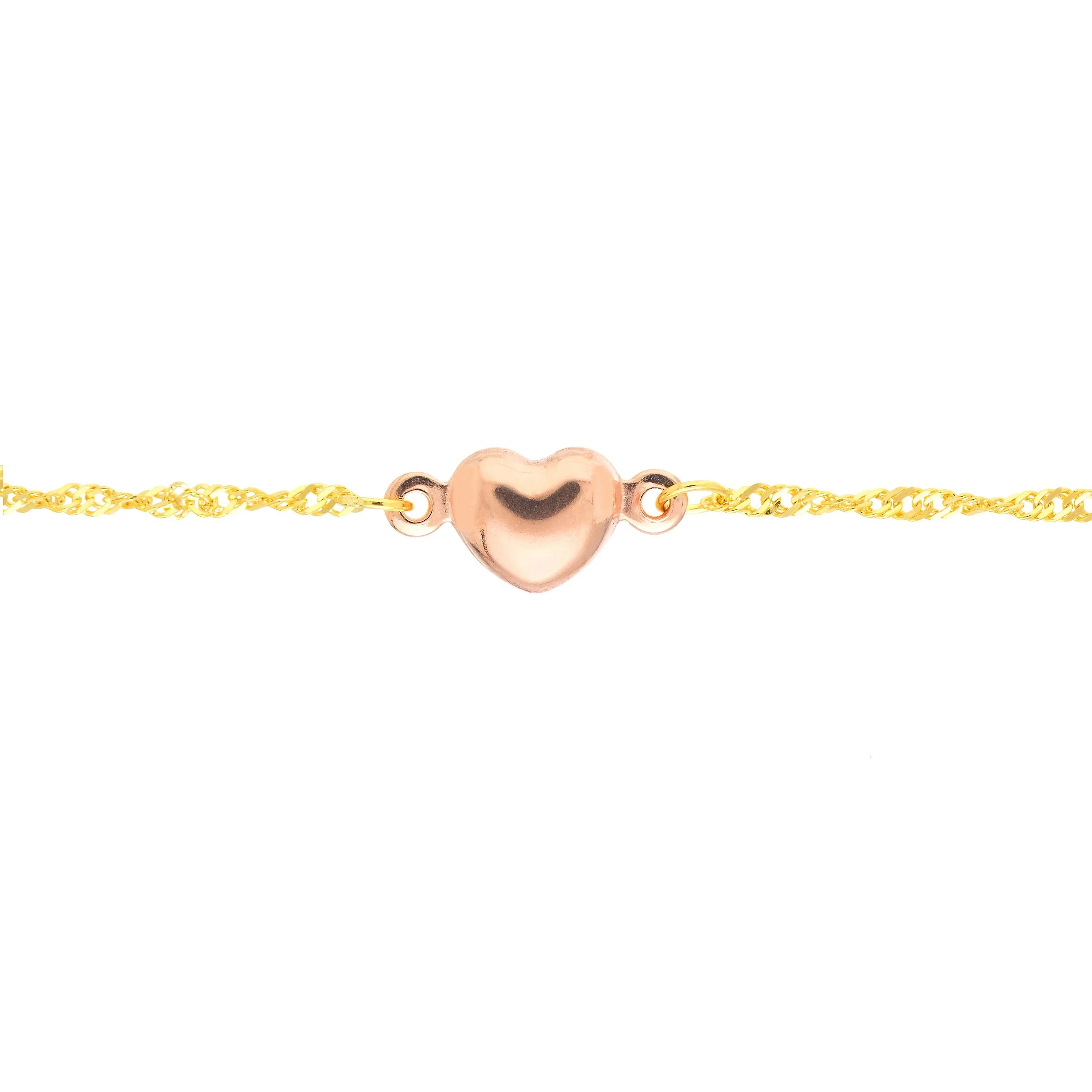 TWO-TONED ROSE HEART ANKLET
