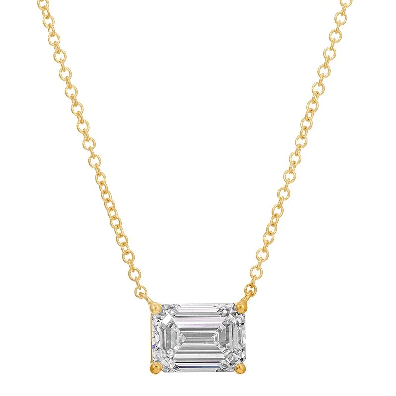 SINGLE EMERALD FLOAT NECKLACE