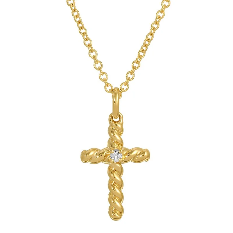ROPE CROSS WITH DIAMOND