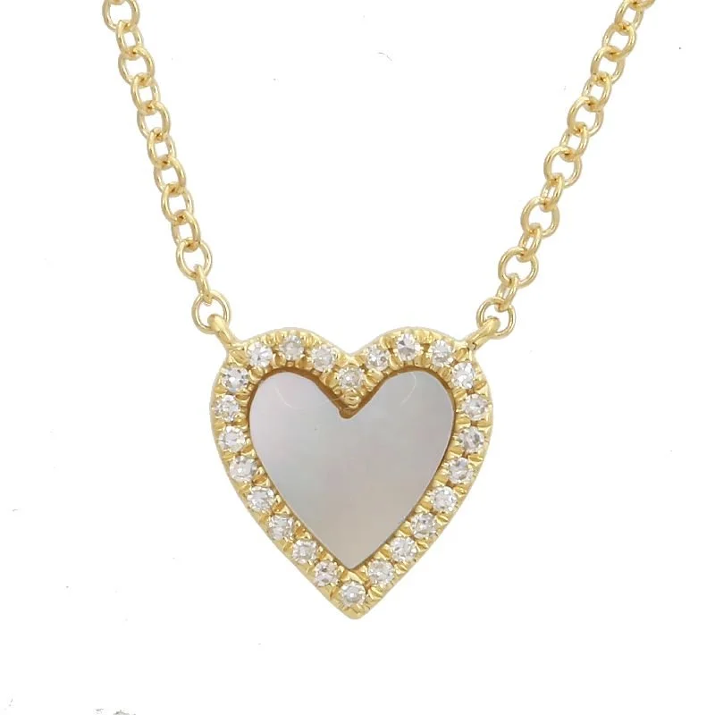 MOTHER OF PEARL HEART NECKLACE