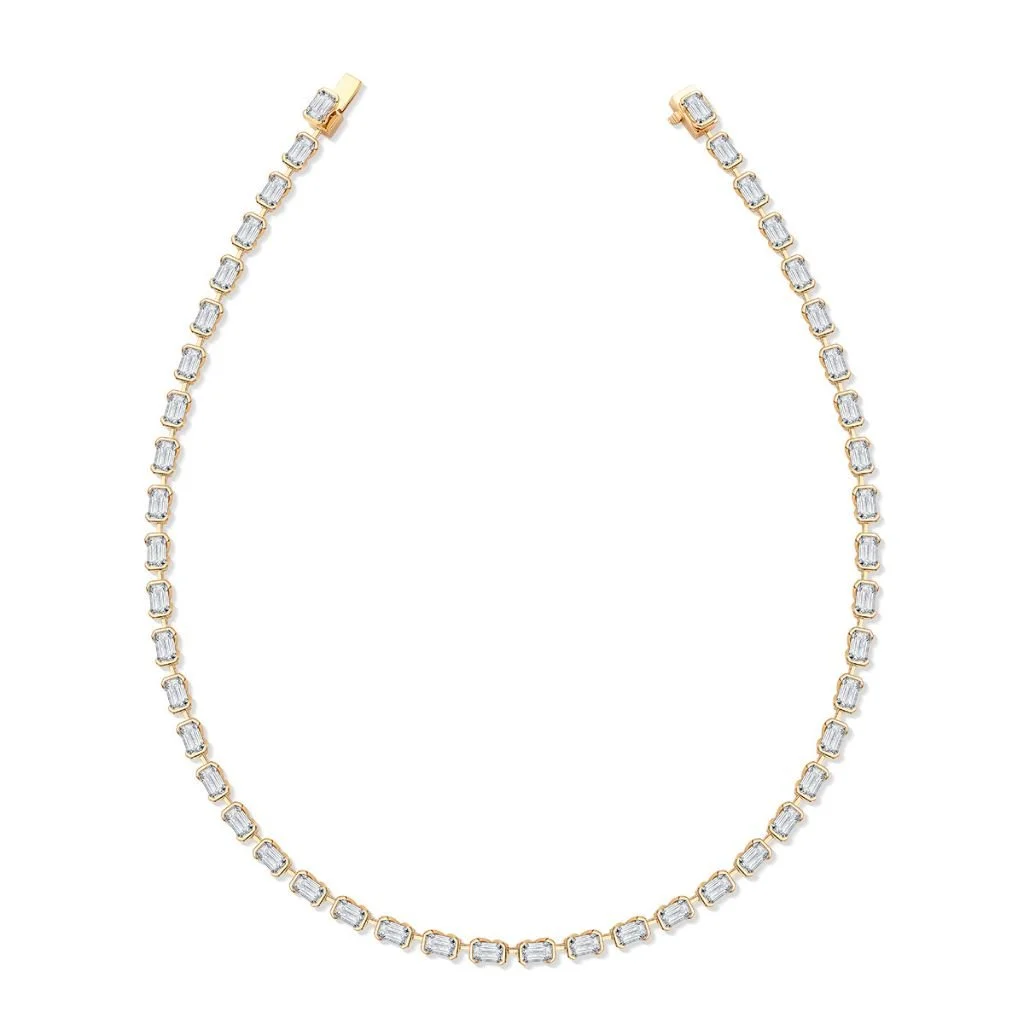 EMERALD HALF MOON TENNIS NECKLACE