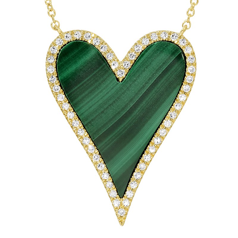 GREEN HEART NECKLACE - LARGE