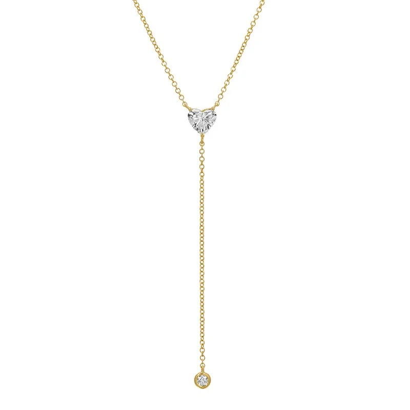 LARIAT HEART FLOAT NECKLACE