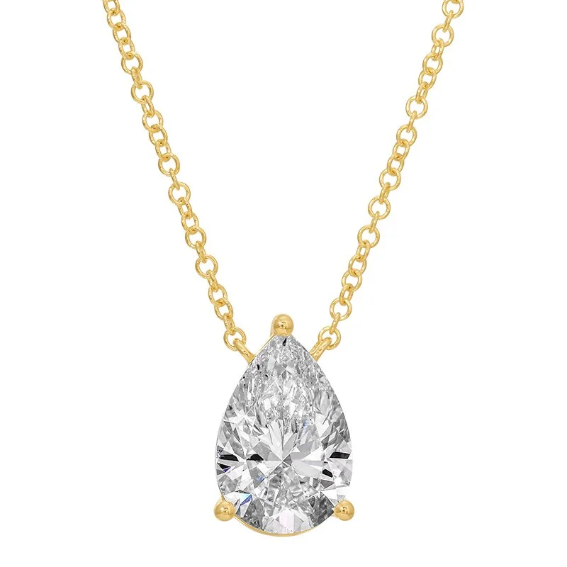 SINGLE PEAR FLOAT NECKLACE