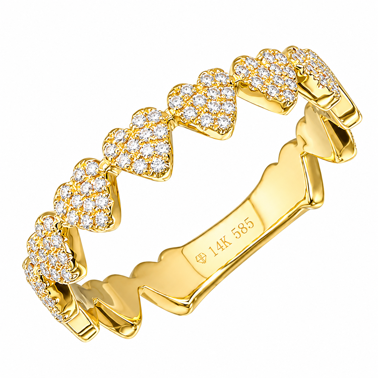 DIAMOND HEART PINKY RING