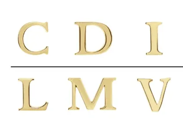 ROMAN LETTER INITIAL  COMBO EARRINGS