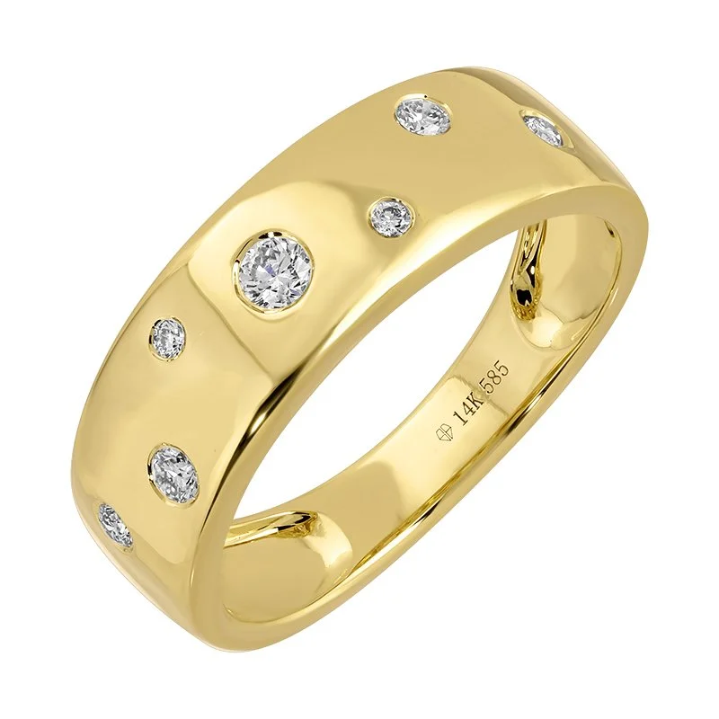 DIAMOND  INLAY WIDE RING