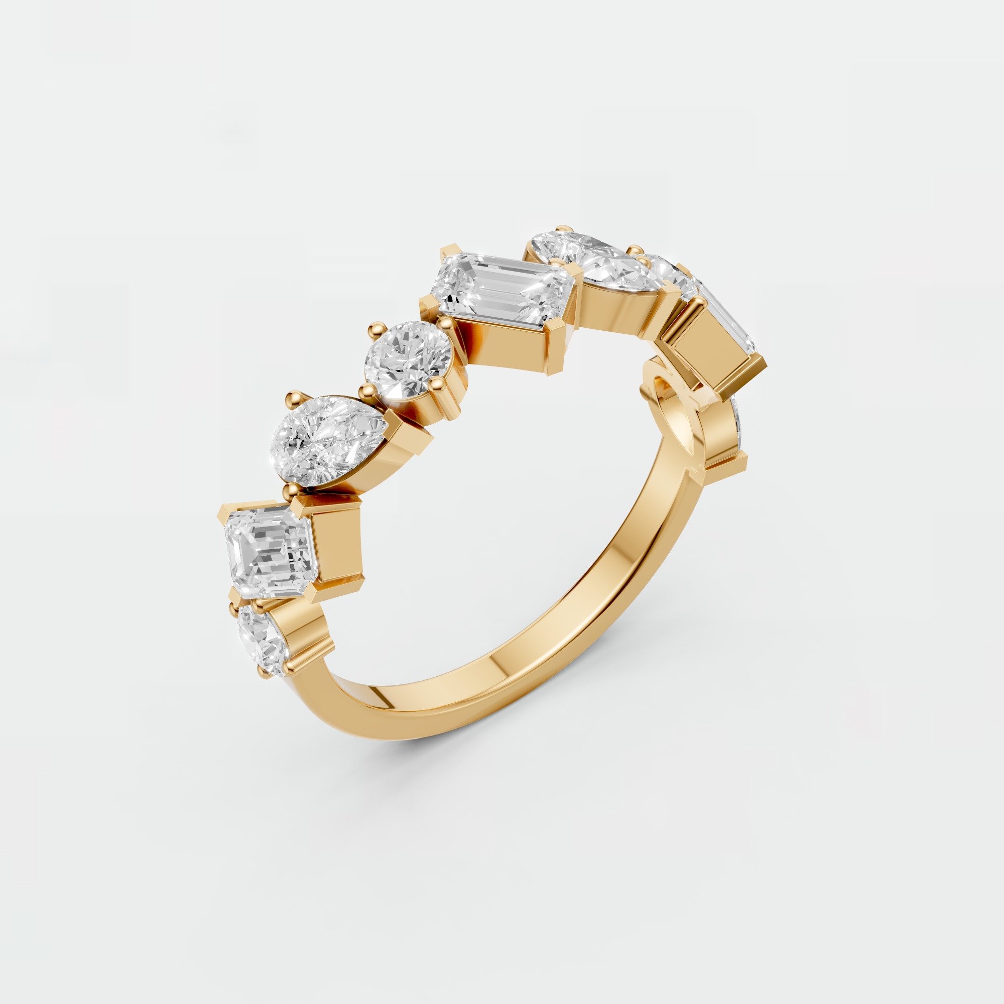 MIXED SHAPE PINKY RING