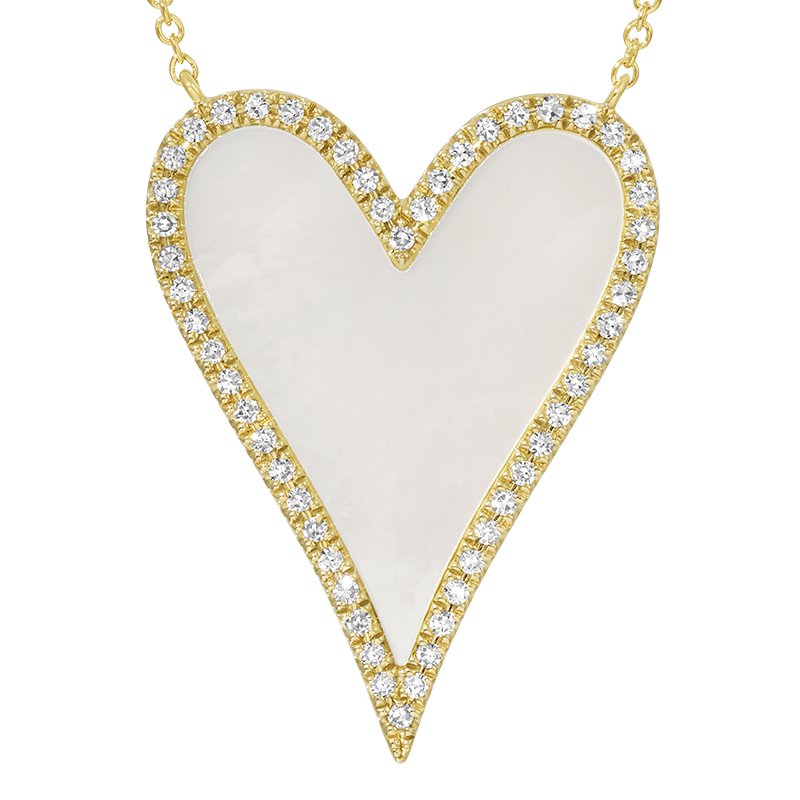 WHITE HEART NECKLACE - LARGE