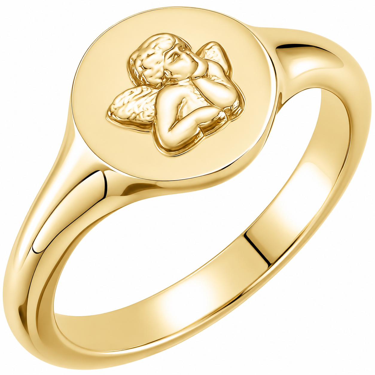 CHERUB SIGNET PINKY RING