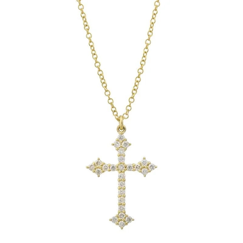 ROMAN DIAMOND CROSS NECKLACE