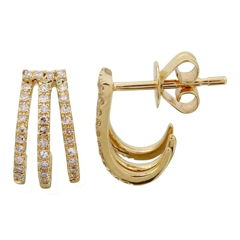 THREE ROW CAGE  EARRINGS