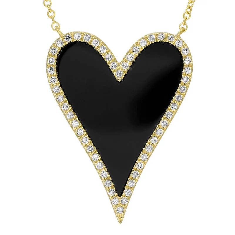 BLACK HEART NECKLACE - LARGE