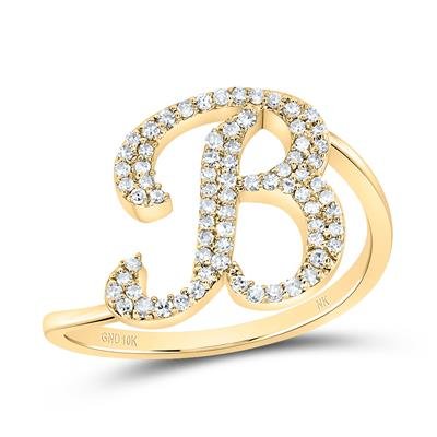 SCRIPT DIAMOND INITIAL RING