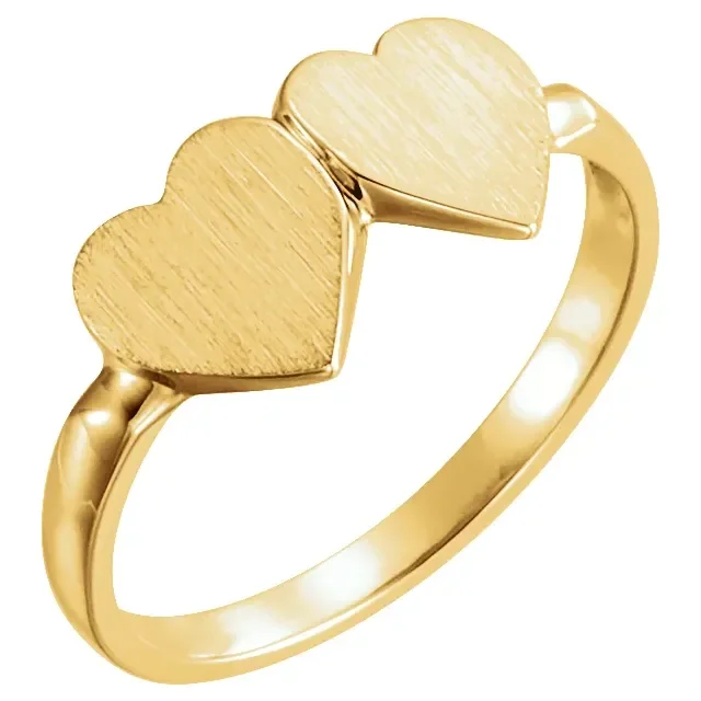 DOUBLE HEART PINKY RING