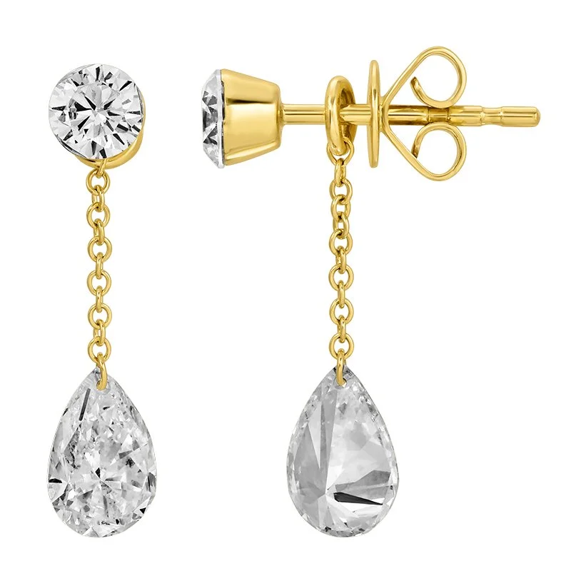FLOATING PEAR DROP EARRINGS