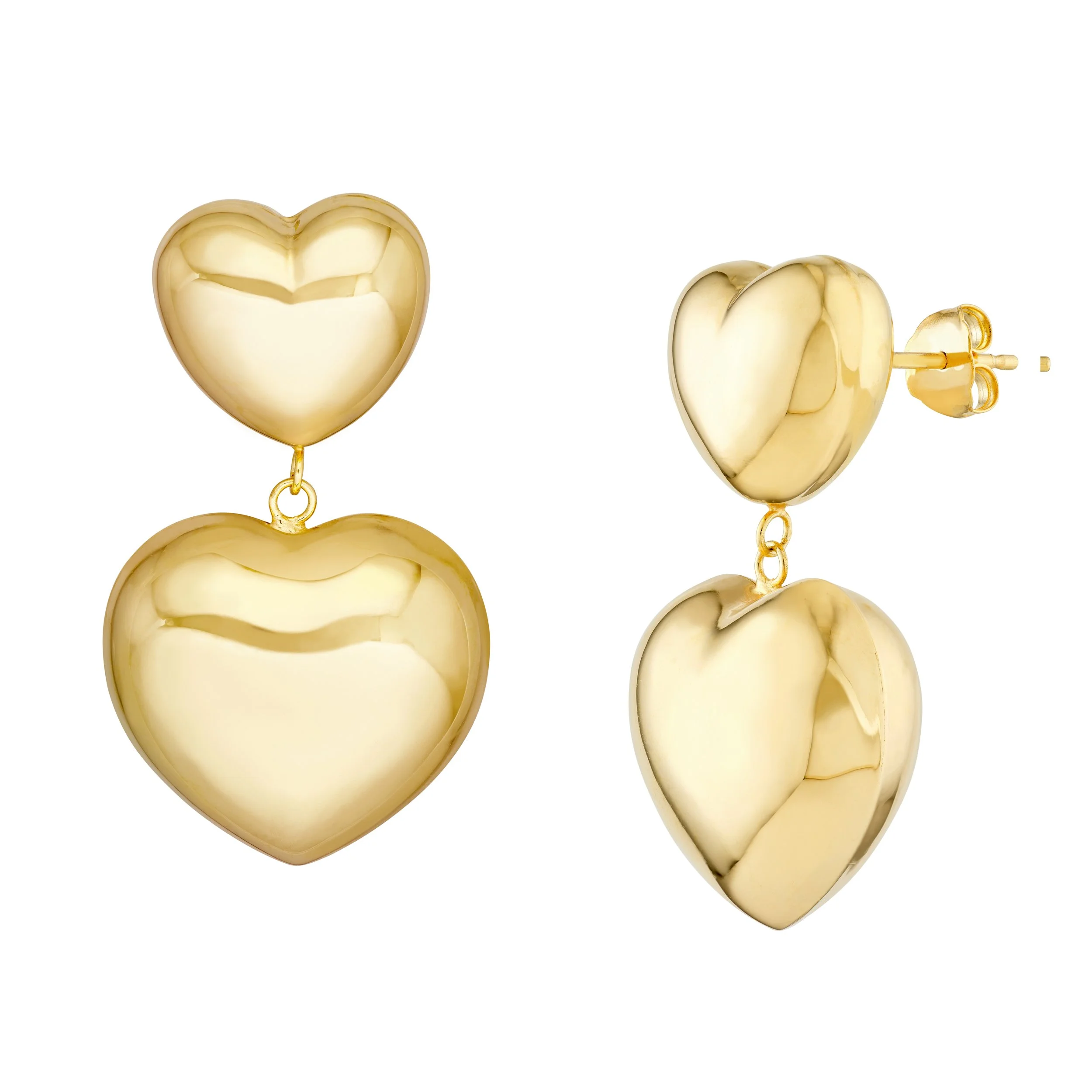 PUFFY HEART DROP EARRINGS