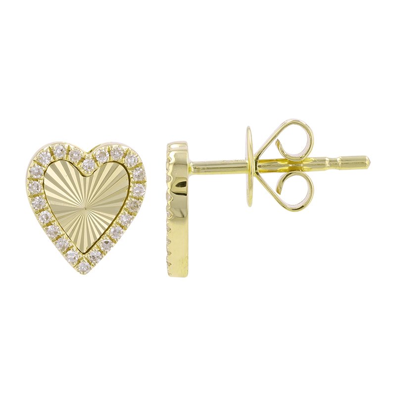 FLUTED MINI HEART STUDS