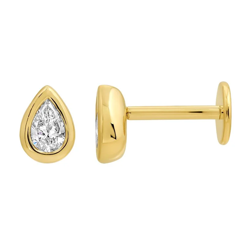 BEZEL PEAR DIAMOND FLATBACKS