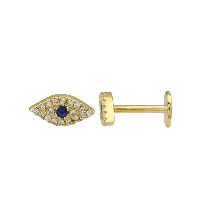 DIAMOND AND SAPPHIRE EVIL EYE FLATBACKS