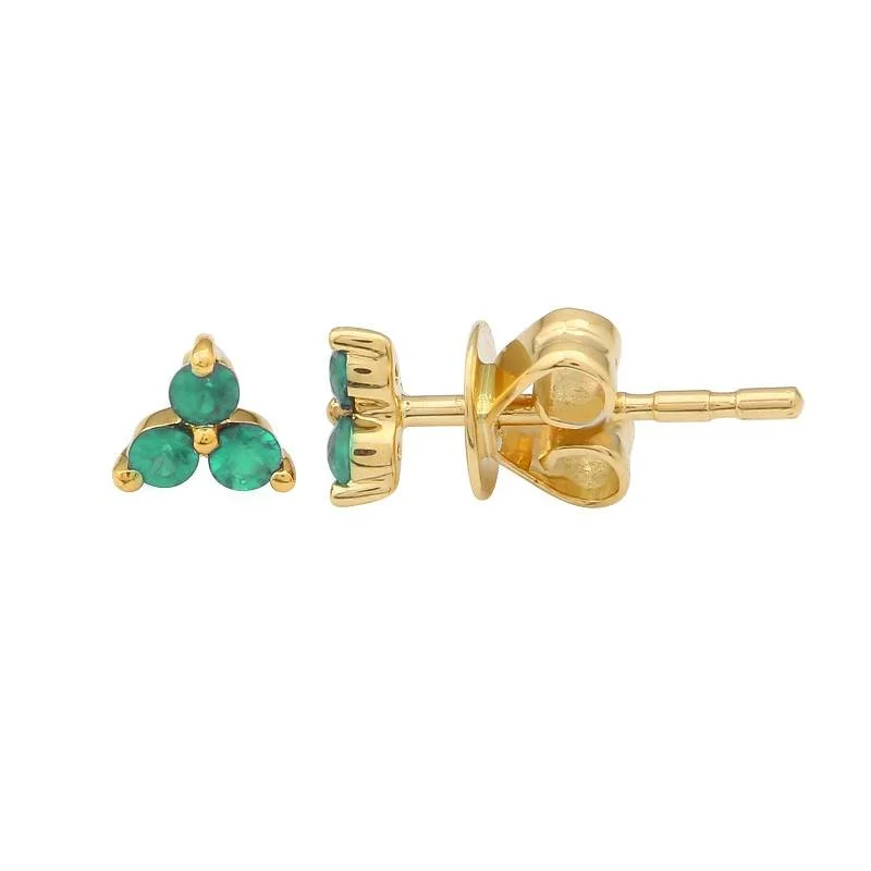 EMERALD TRINITY STUDS