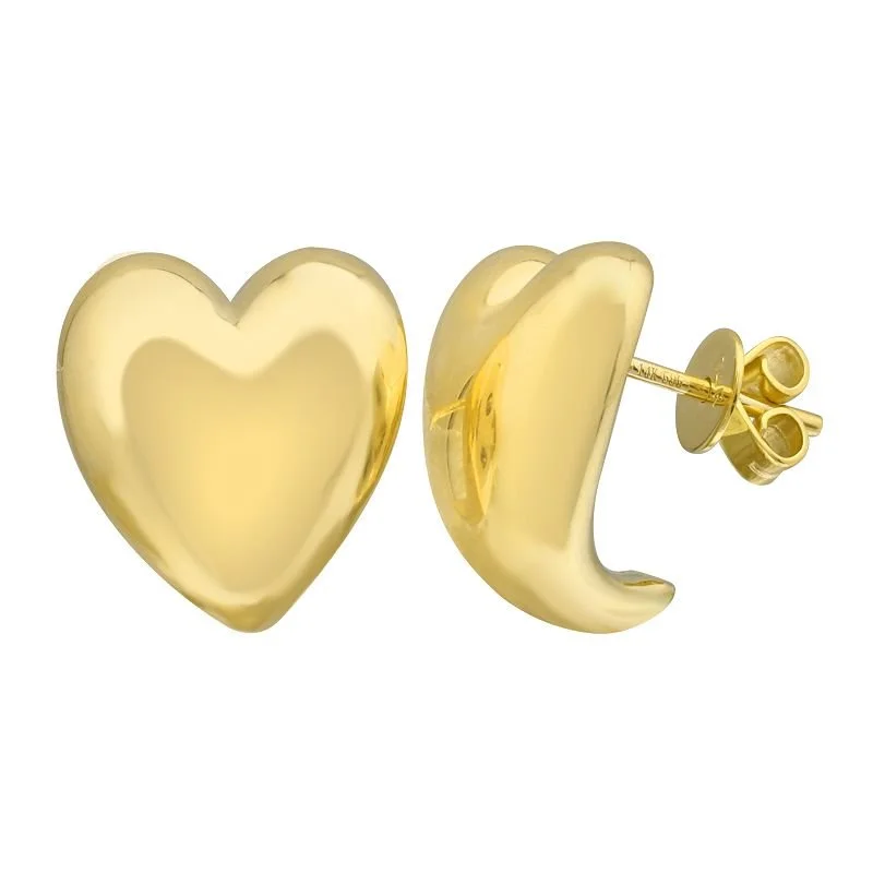 SHINY PUFFY HEART EARRINGS