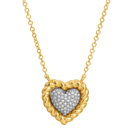 TWO-TONED HEART NECKLACE