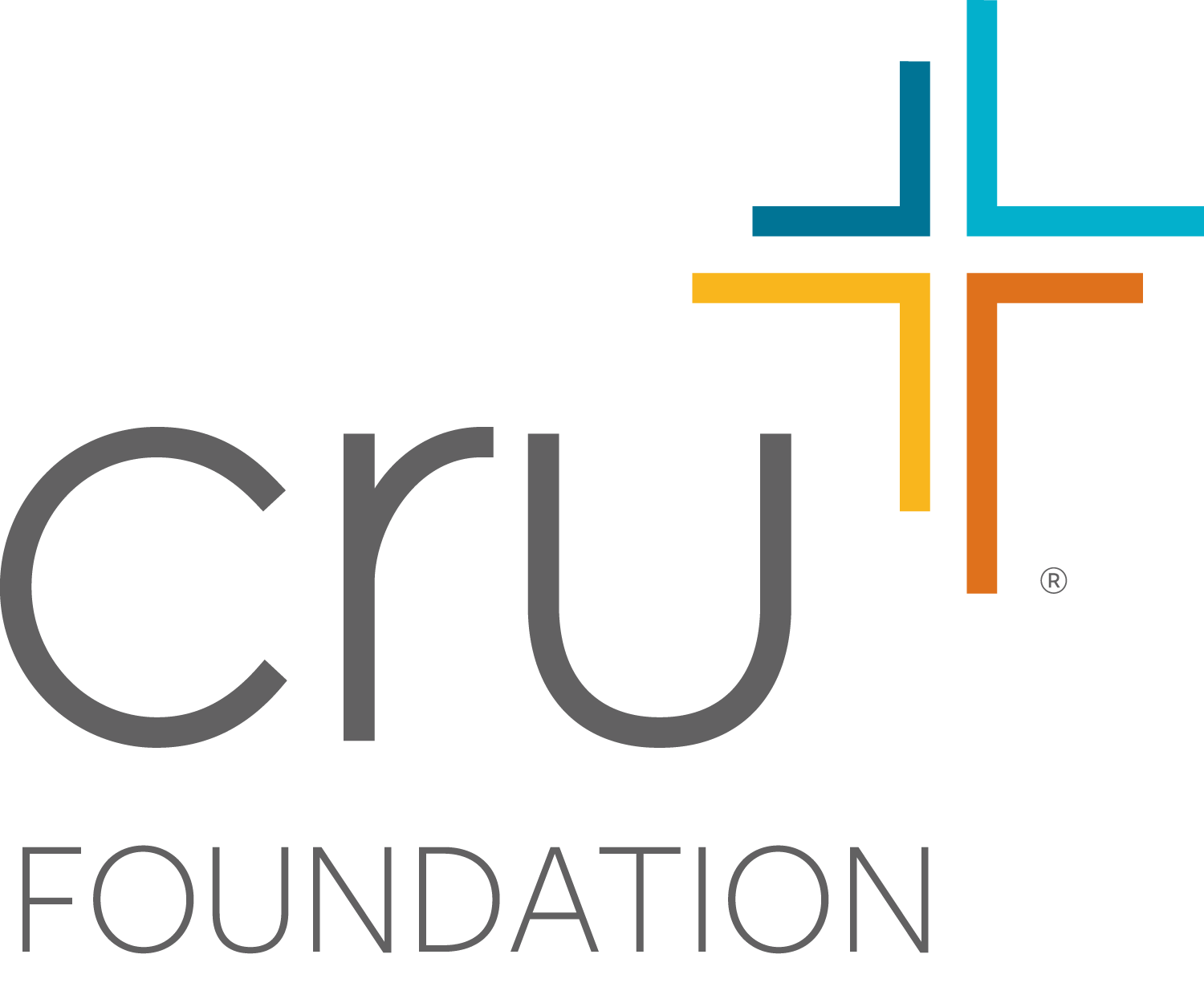 Cru Foundation logo featuring the name and a colorful cross with blue, yellow, orange, and red sections. Representing giving to Charity as a way to save on taxes and help others.