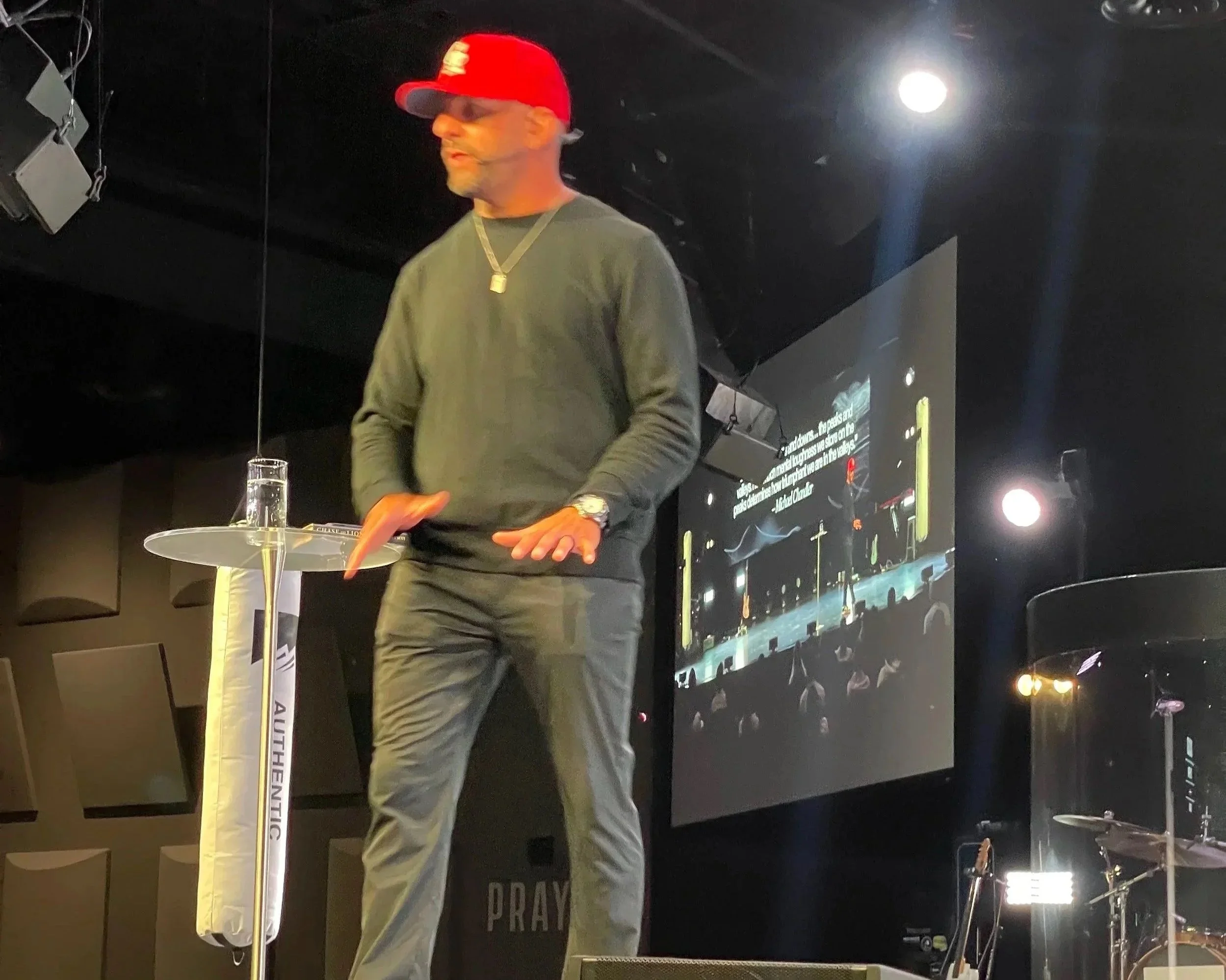 Coach Marc Montoya speaking to the staff at Red Rocks Church in Lone Tree, Colorado. 