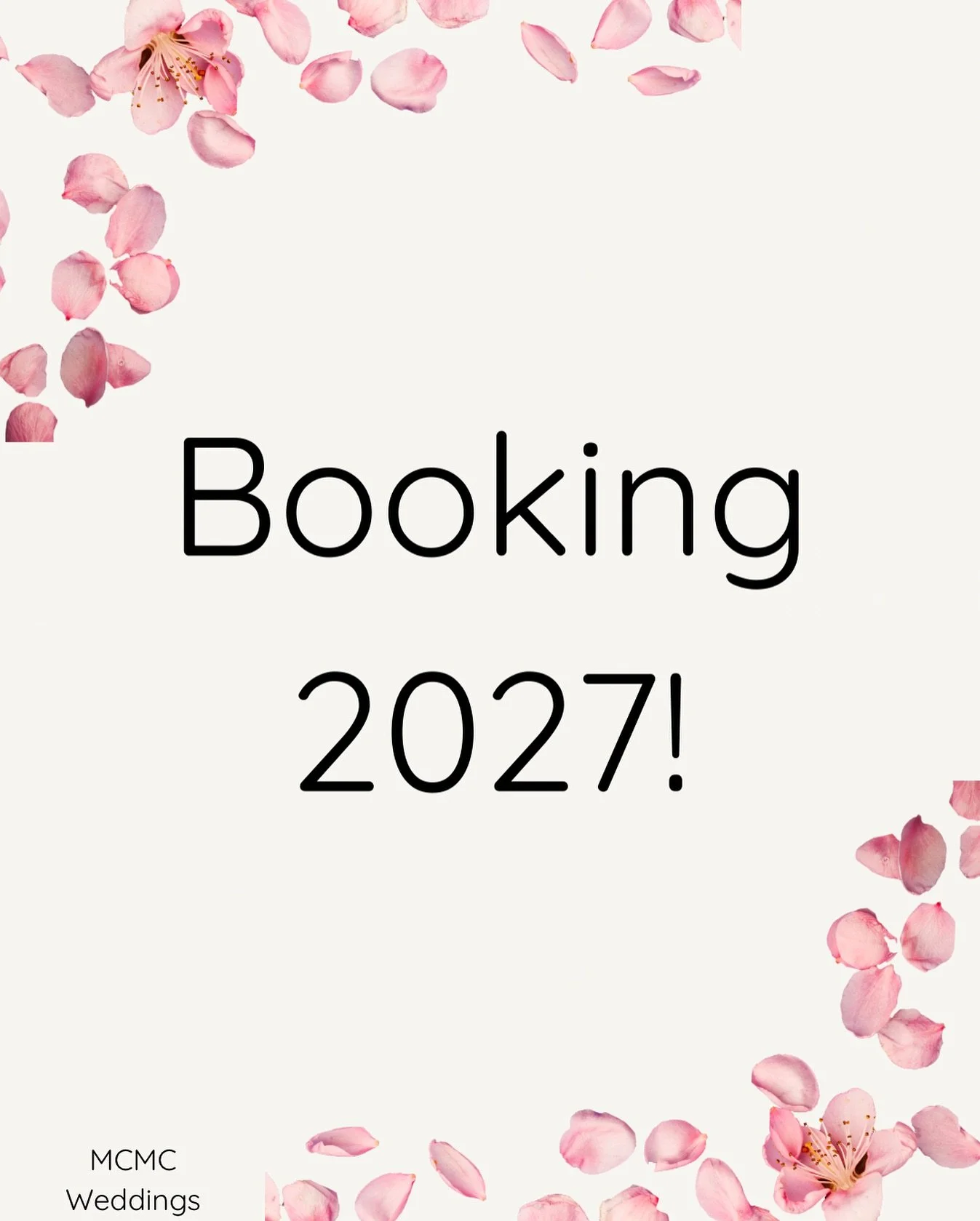 We&rsquo;ve officially received our first booking for 2027! 

It&rsquo;s never too early to book your wedding day content creator &mdash; and with our prices going up in the new year, now is the BEST time to book! 

Contact us ASAP!