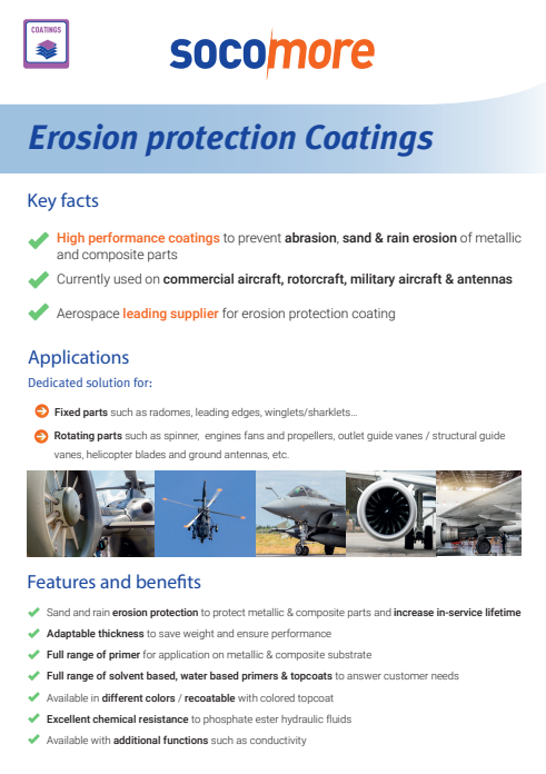 SOCOMORE Erosion protection coatings